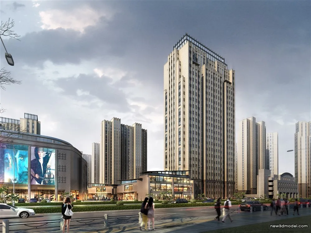 3D Models of Commercial Building – Exterior 3D Scenes – 600 – VRAY