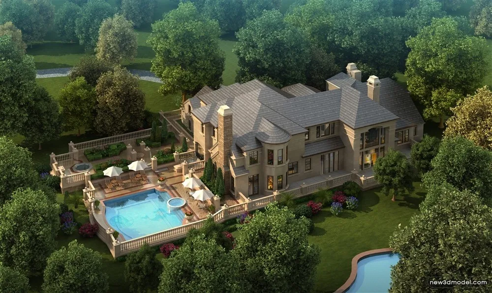 3D Models of Commercial Building – Exterior 3D Scenes – 607 – VRAY