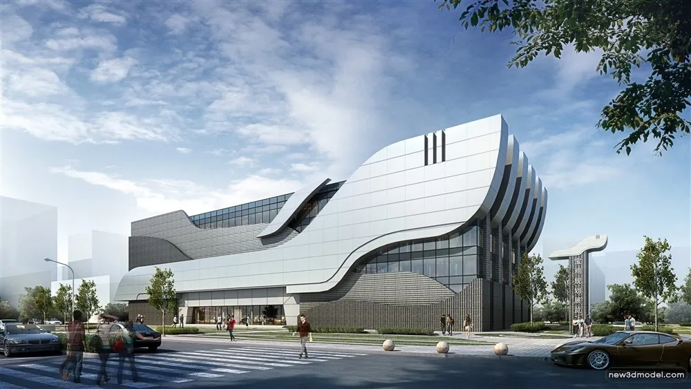 3D Models of Commercial Building – Exterior 3D Scenes – 609 – VRAY