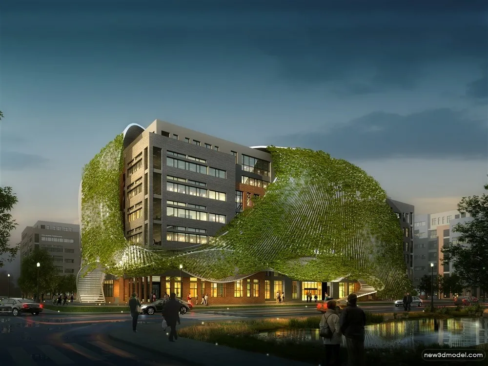 3D Models of Commercial Building – Exterior 3D Scenes – 610 – VRAY