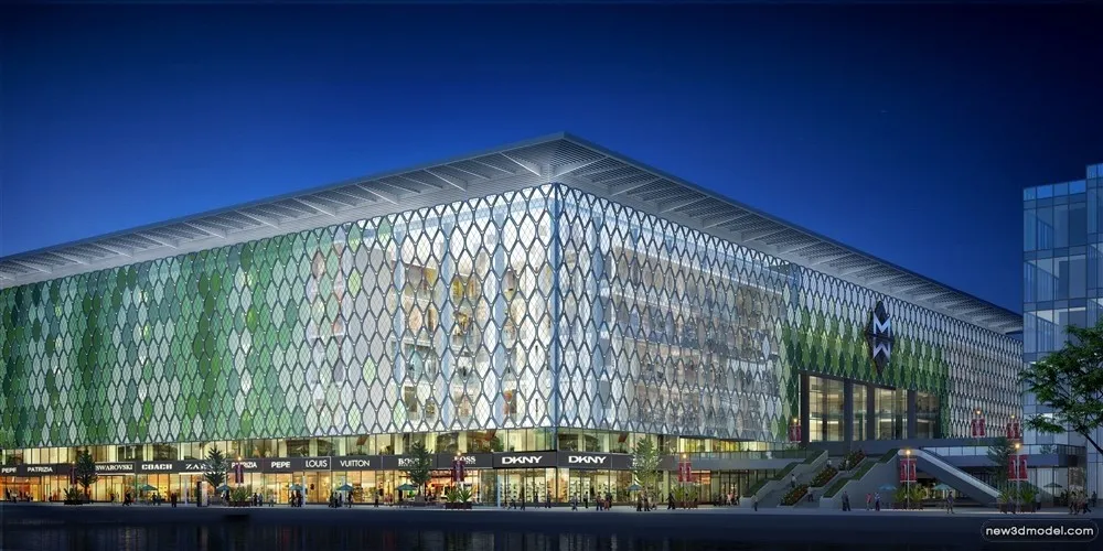 3D Models of Commercial Building – Exterior 3D Scenes – 613 – VRAY