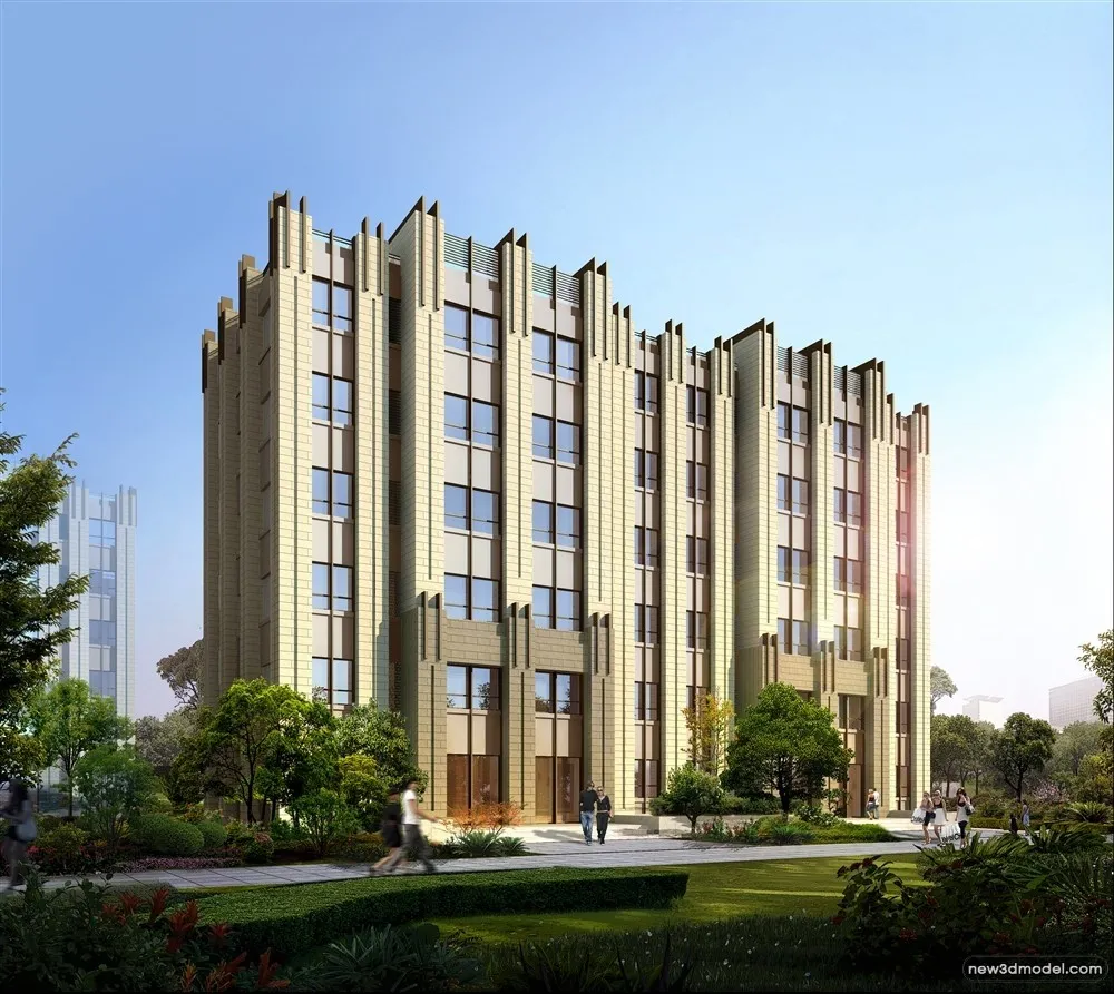 3D Models of Commercial Building – Exterior 3D Scenes – 614 – VRAY