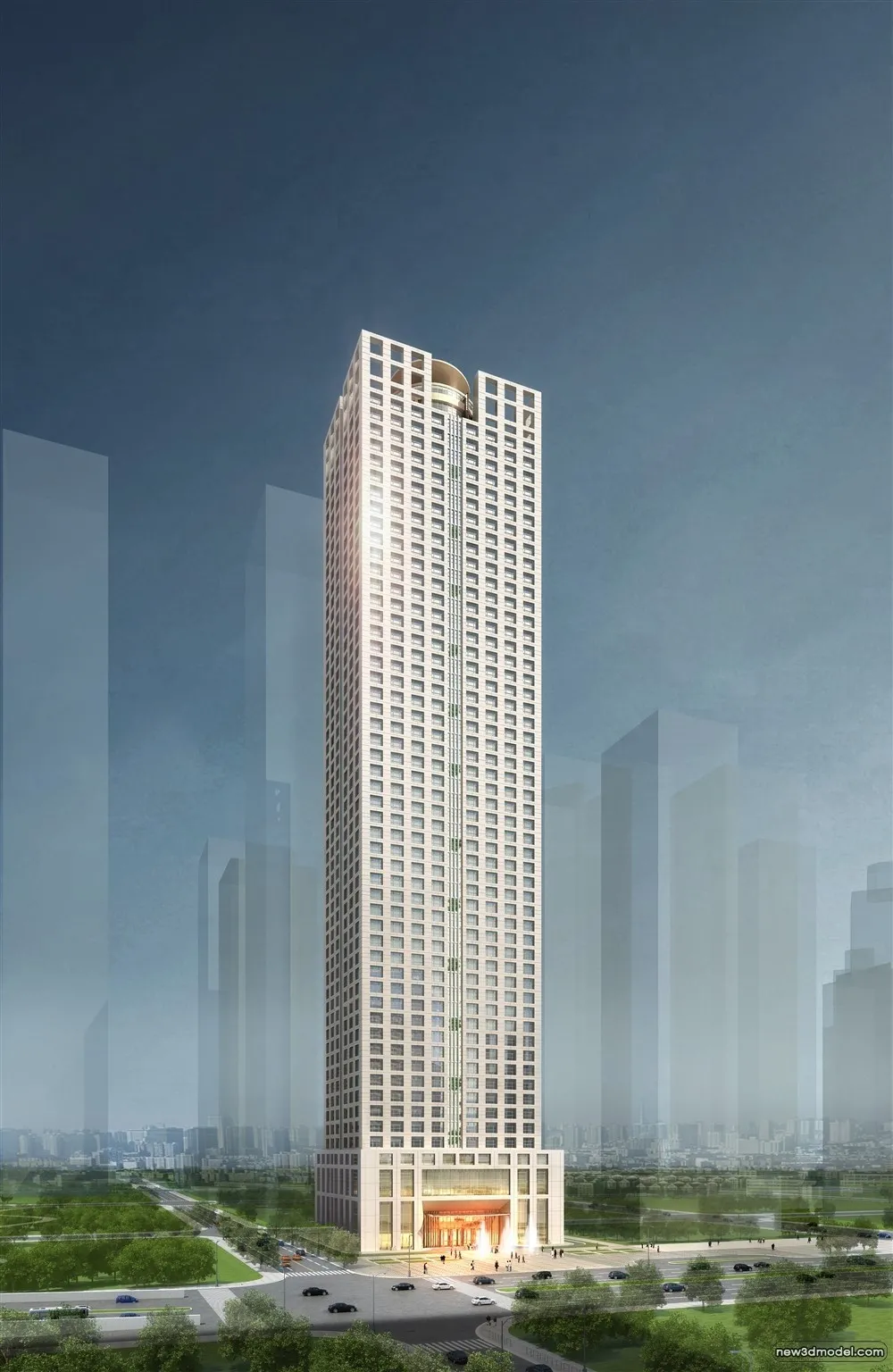 3D Models of Commercial Building – Exterior 3D Scenes – 616 – VRAY