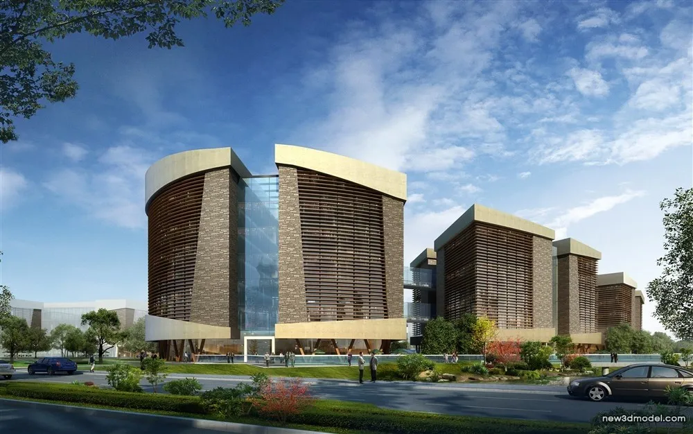 3D Models of Commercial Building – Exterior 3D Scenes – 621 – VRAY