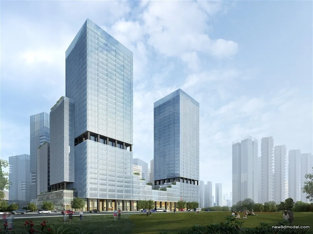 3D Models of Commercial Building – Exterior 3D Scenes – 623 – VRAY