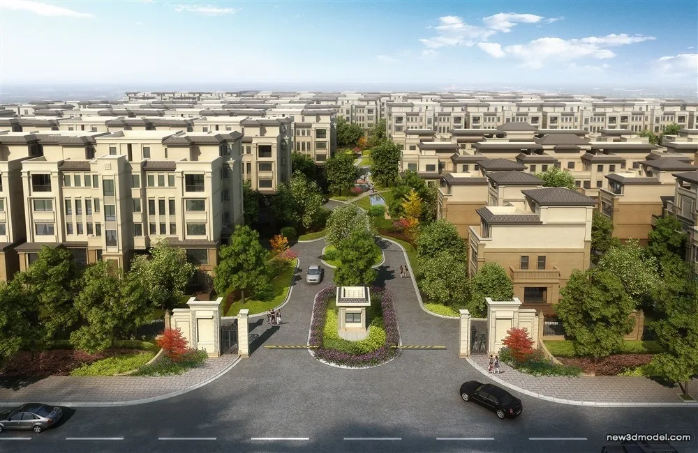 3D Models of Commercial Building – Exterior 3D Scenes – 624 – VRAY