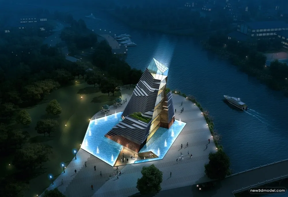 3D Models of Commercial Building – Exterior 3D Scenes – 625 – VRAY