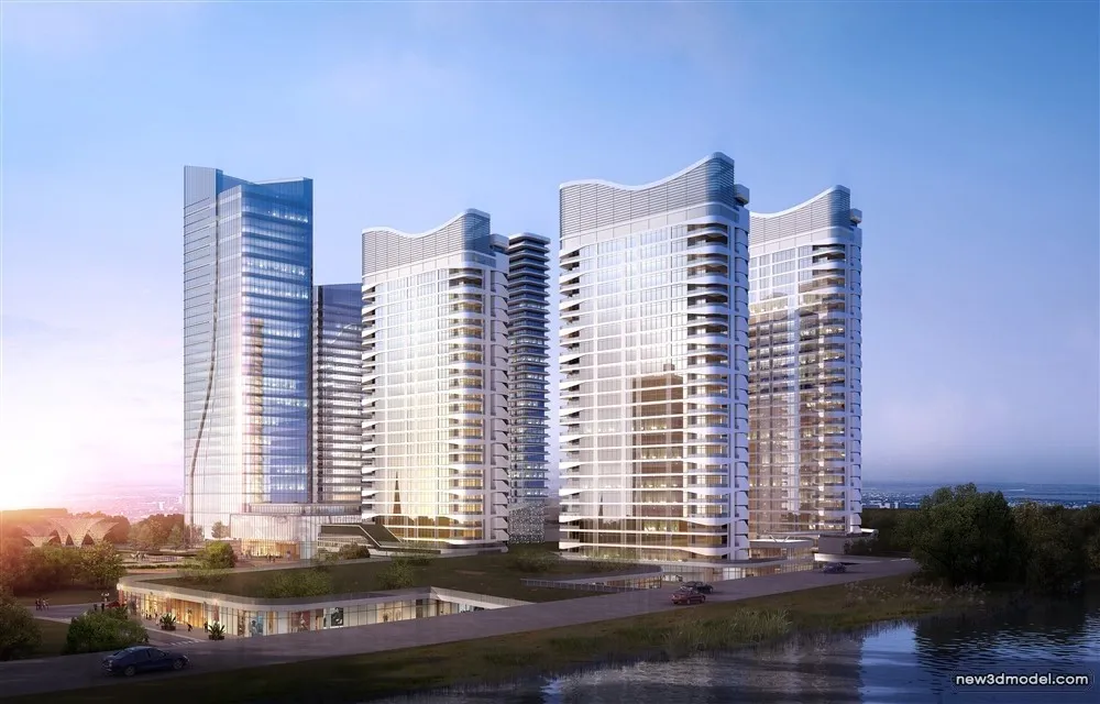 3D Models of Commercial Building – Exterior 3D Scenes – 626 – VRAY