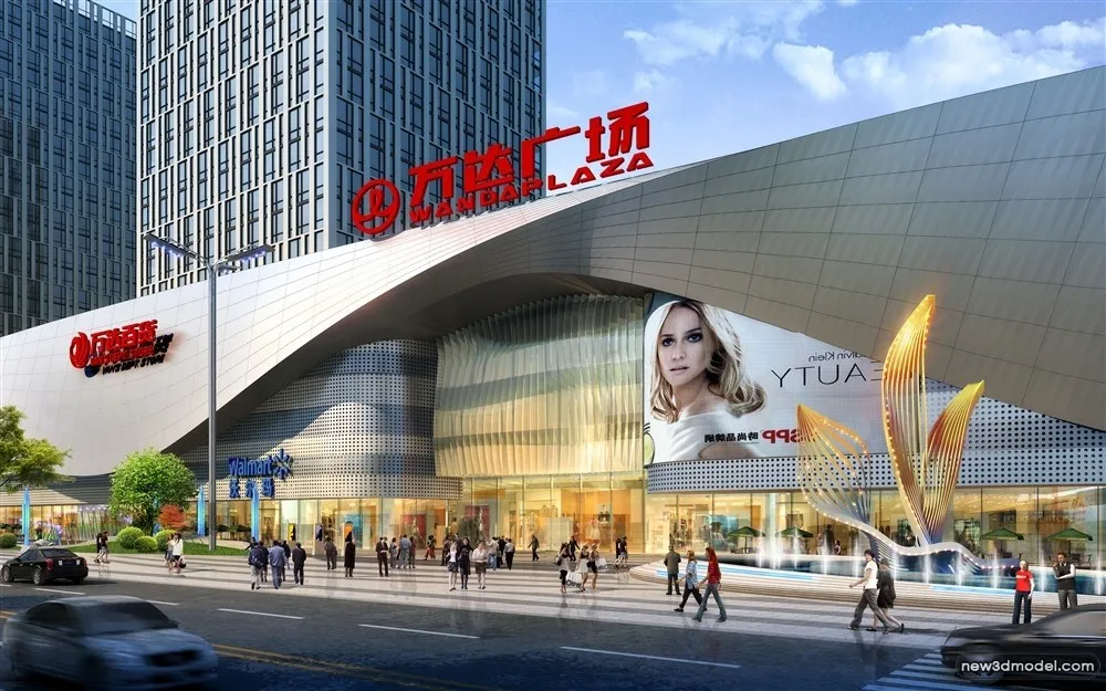 3D Models of Commercial Building – Exterior 3D Scenes – 629 – VRAY