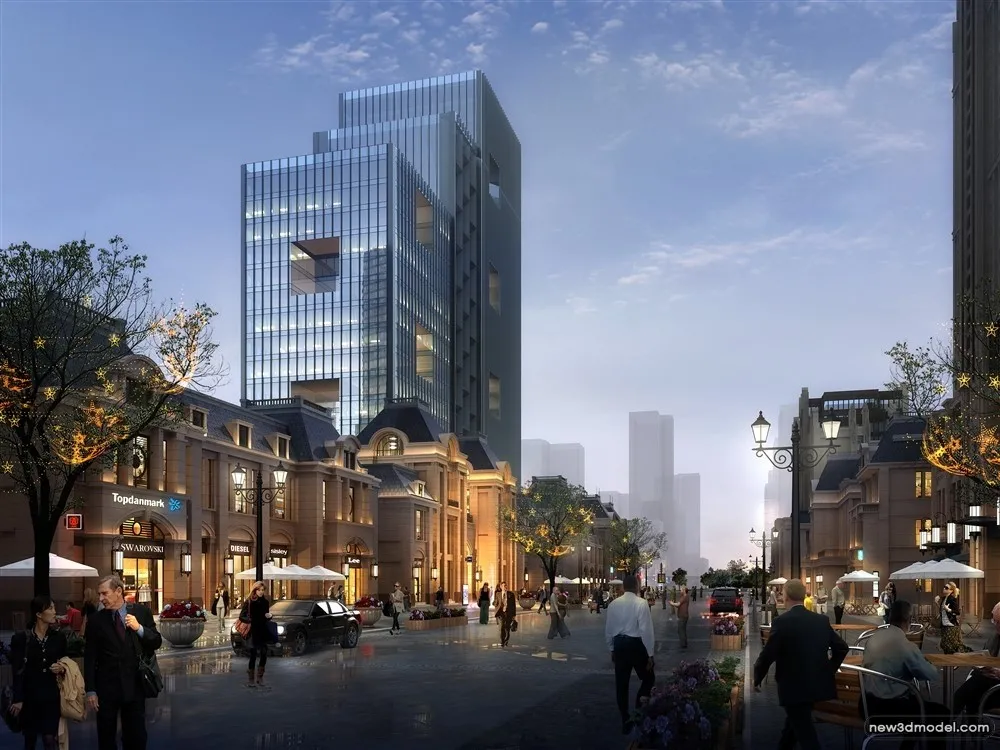 3D Models of Commercial Building – Exterior 3D Scenes – 631 – VRAY