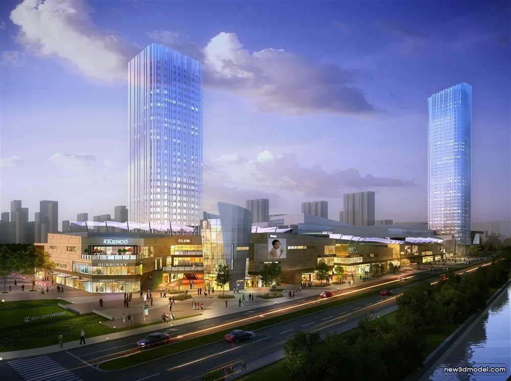 3D Models of Commercial Building – Exterior 3D Scenes – 638 – VRAY