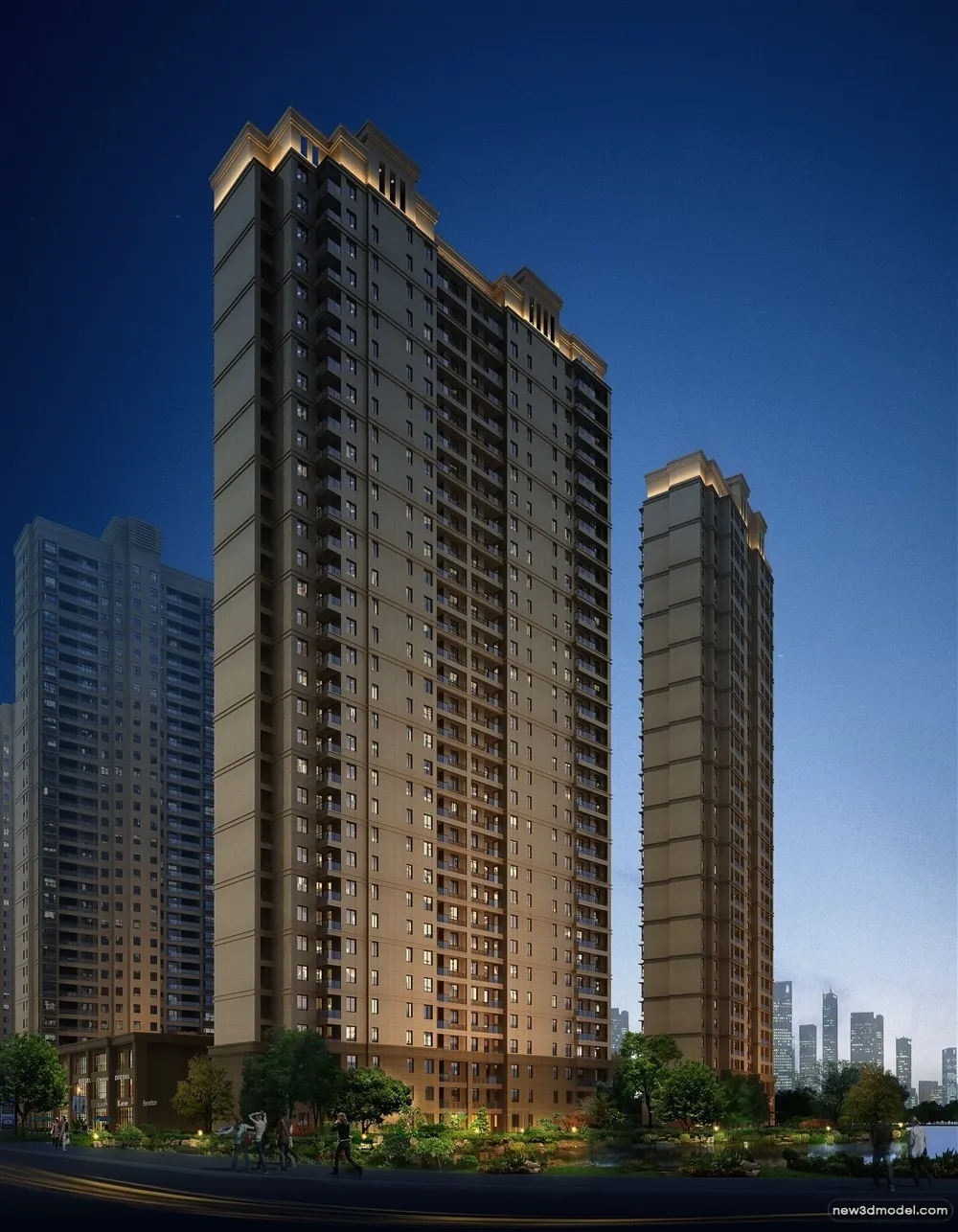 3D Models of Commercial Building – Exterior 3D Scenes – 641 – VRAY