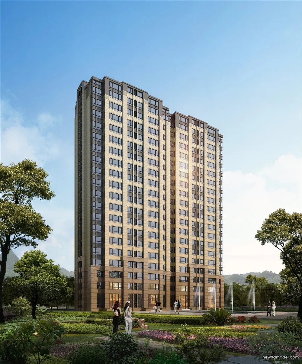 3D Models of Commercial Building – Exterior 3D Scenes – 642 – VRAY