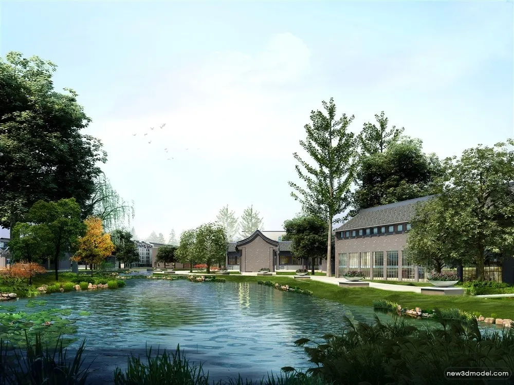 3D Models of Commercial Building – Exterior 3D Scenes – 643 – VRAY