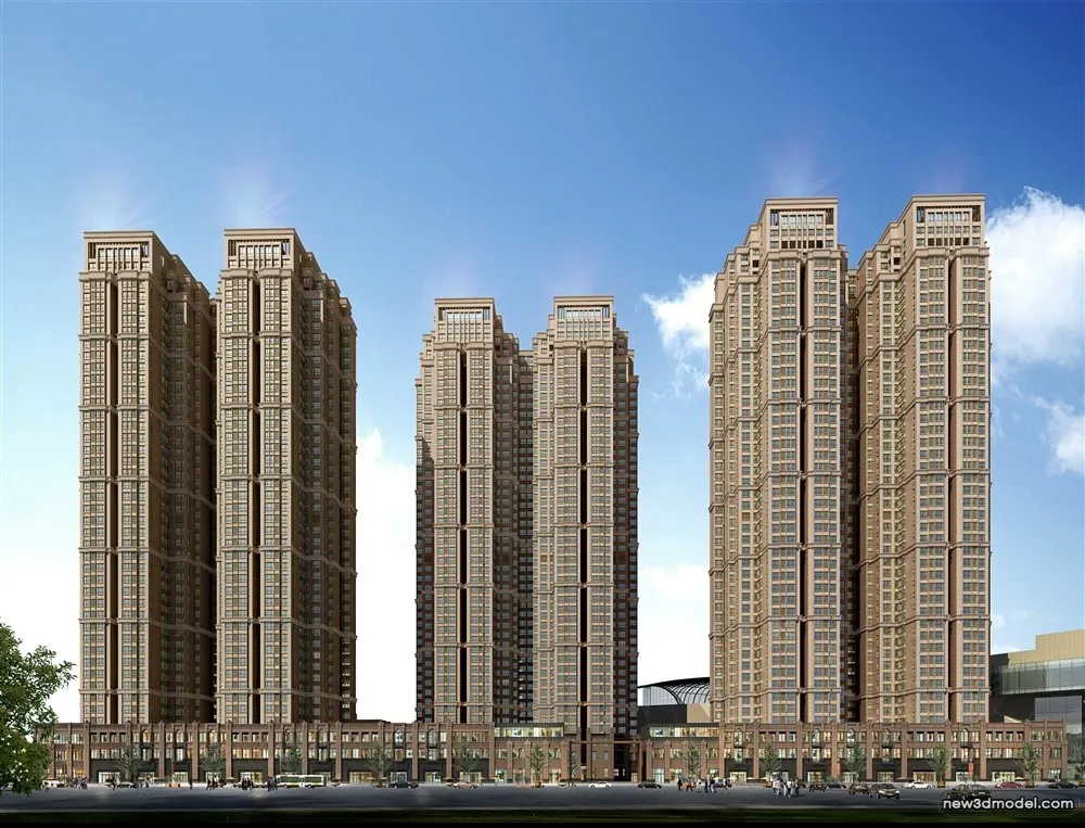 3D Models of Commercial Building – Exterior 3D Scenes – 647 – VRAY