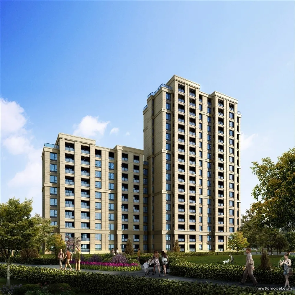 3D Models of Commercial Building – Exterior 3D Scenes – 648 – VRAY