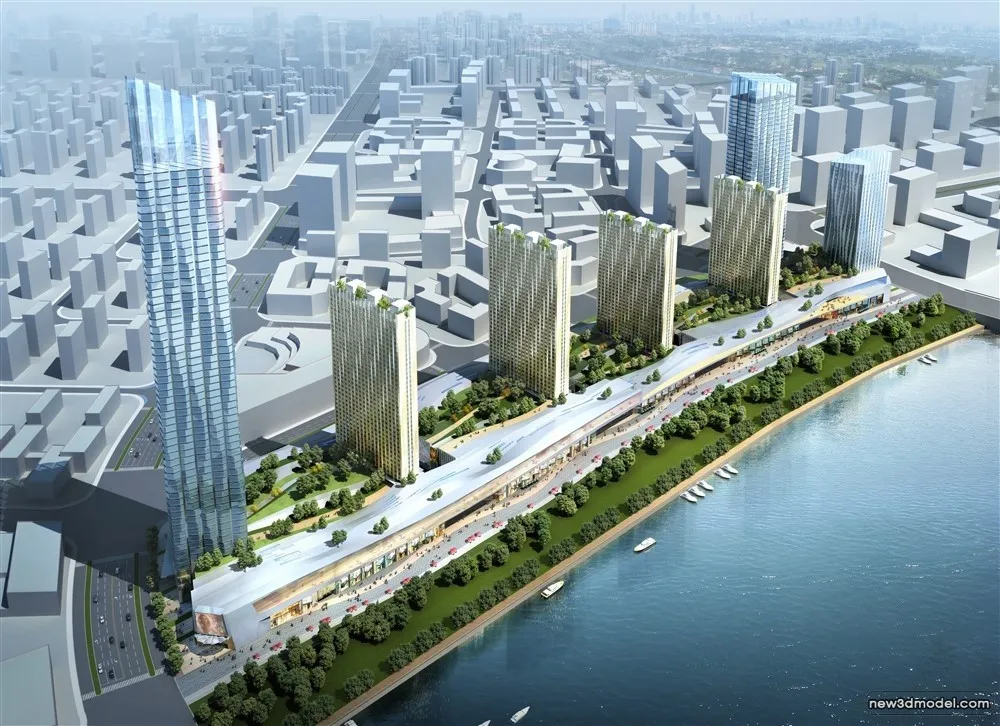 3D Models of Commercial Building – Exterior 3D Scenes – 649 – VRAY