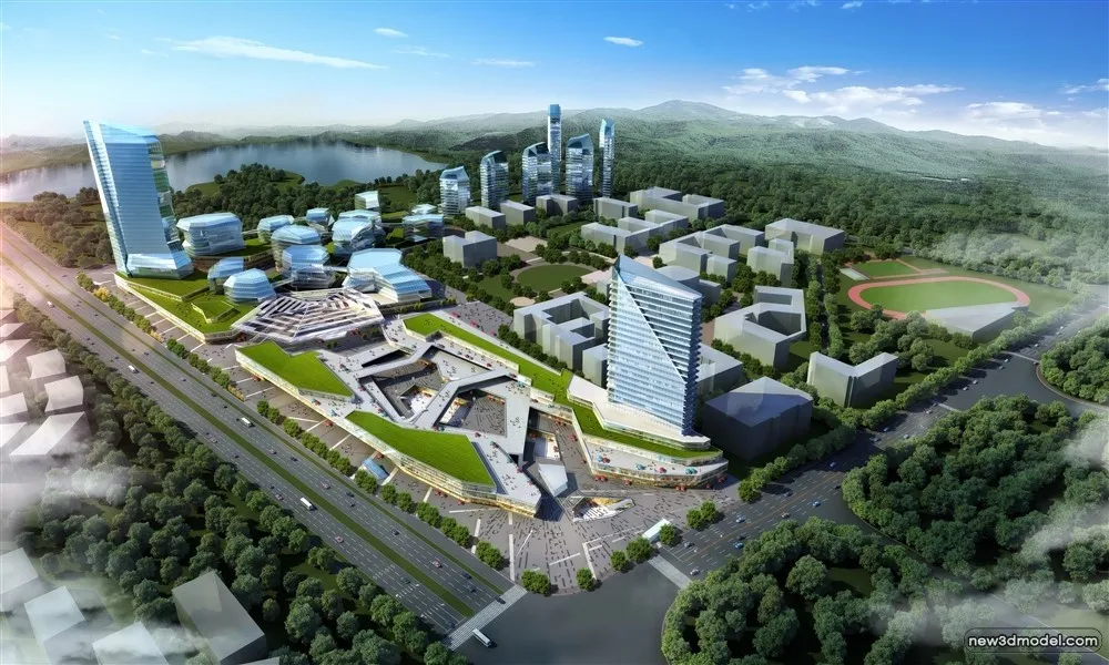 3D Models of Commercial Building – Exterior 3D Scenes – 651 – VRAY