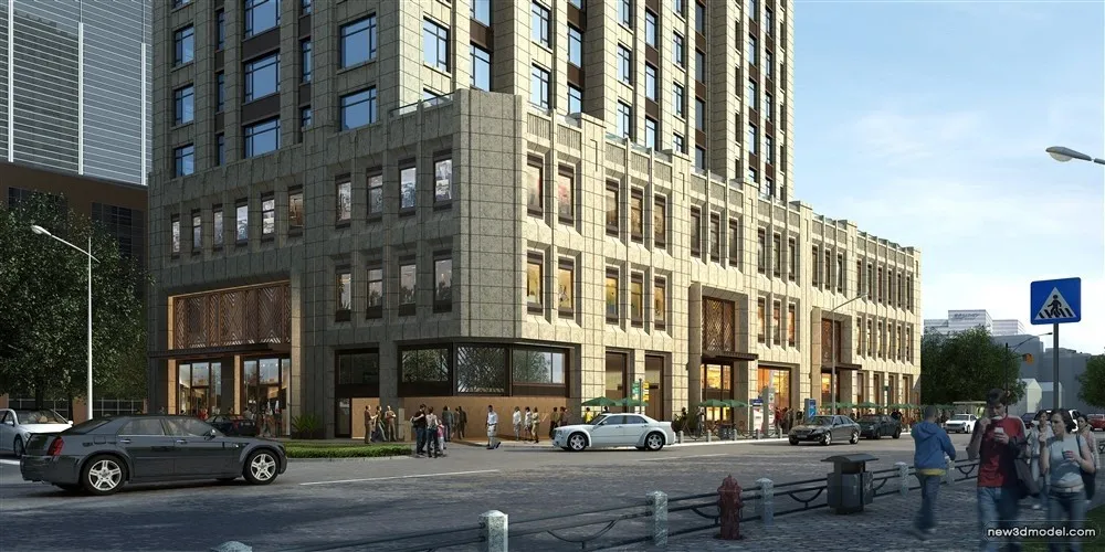 3D Models of Commercial Building – Exterior 3D Scenes – 654 – VRAY