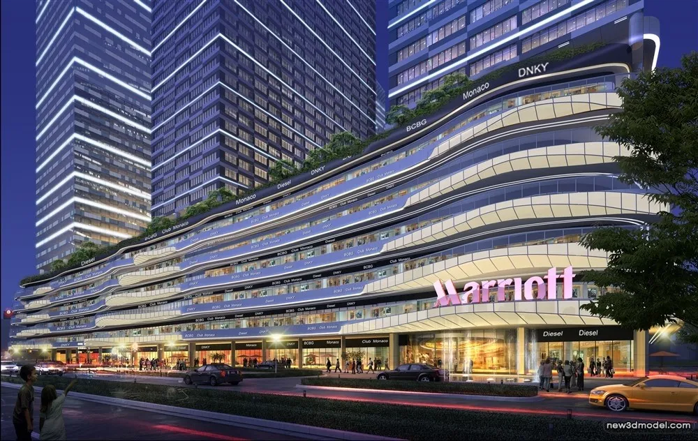 3D Models of Commercial Building – Exterior 3D Scenes – 655 – VRAY