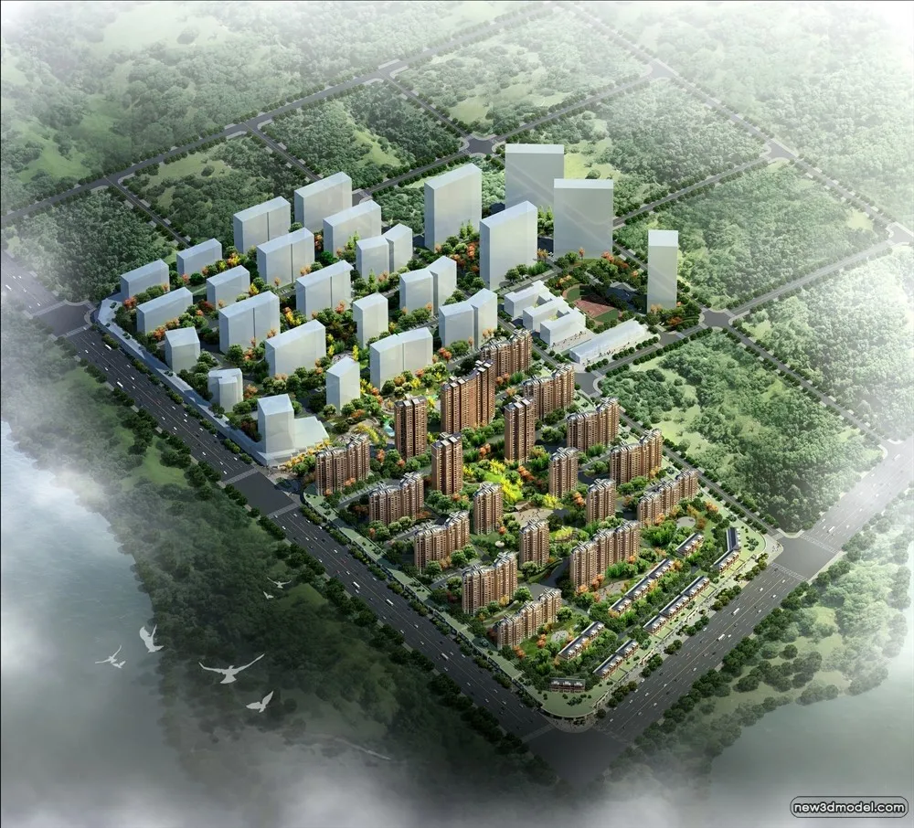 3D Models of Commercial Building – Exterior 3D Scenes – 660 – VRAY