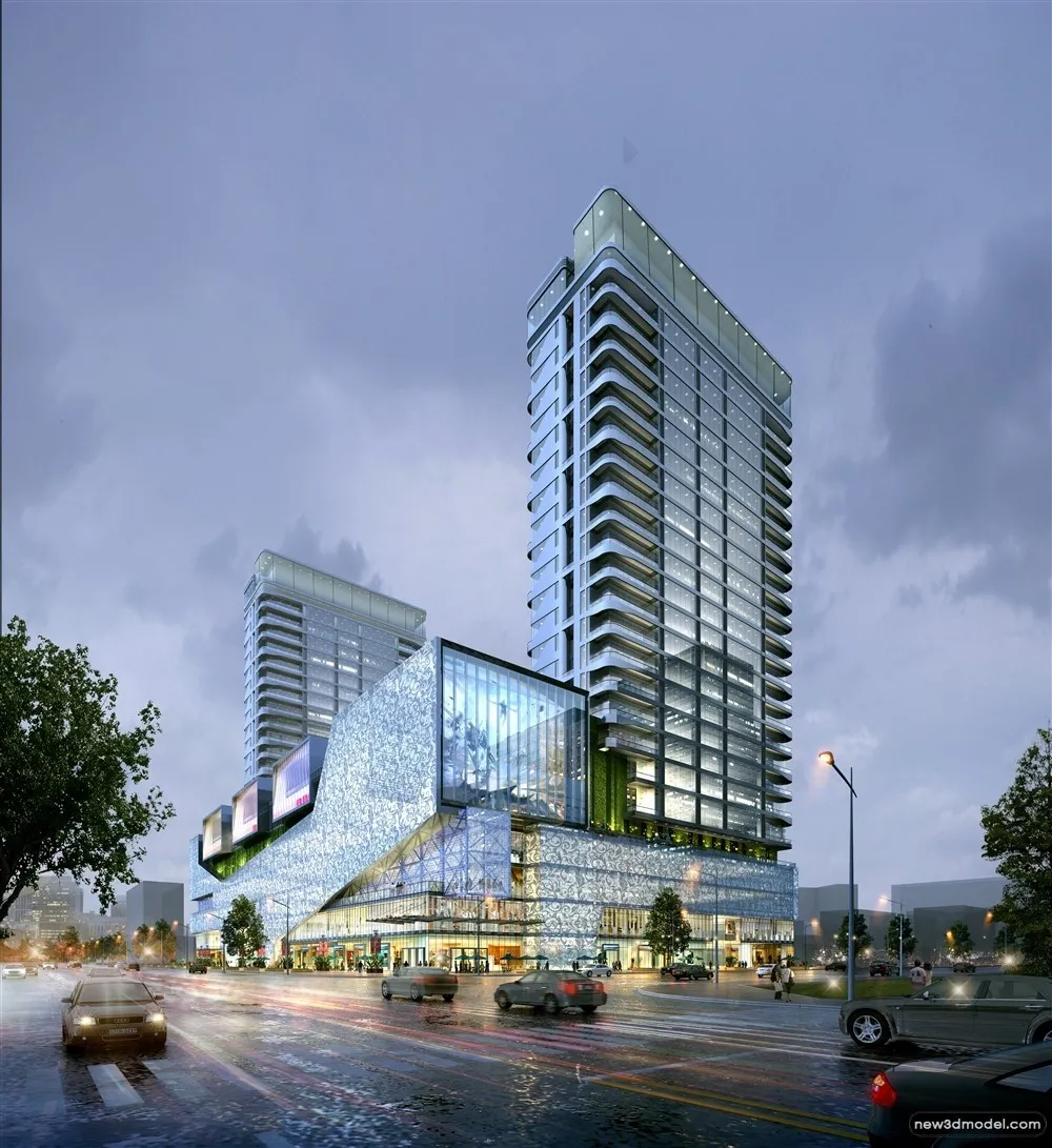 3D Models of Commercial Building – Exterior 3D Scenes – 674 – VRAY