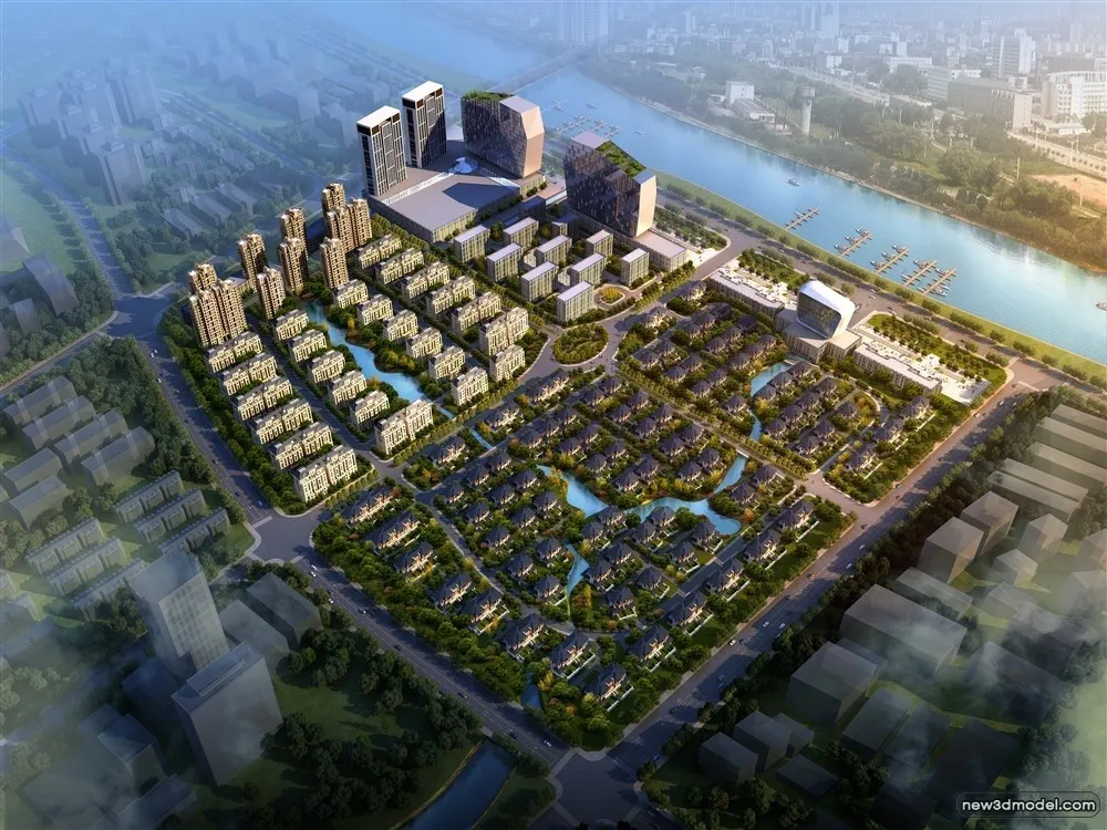 3D Models of Commercial Building – Exterior 3D Scenes – 676 – VRAY