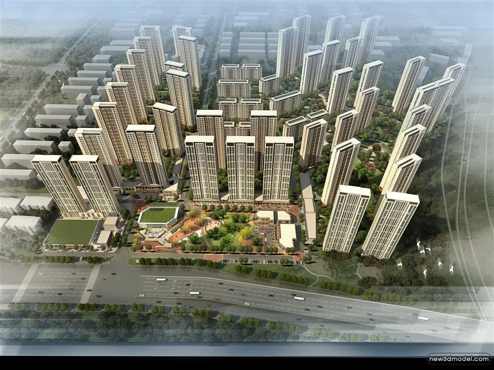 3D Models of Commercial Building – Exterior 3D Scenes – 677 – VRAY