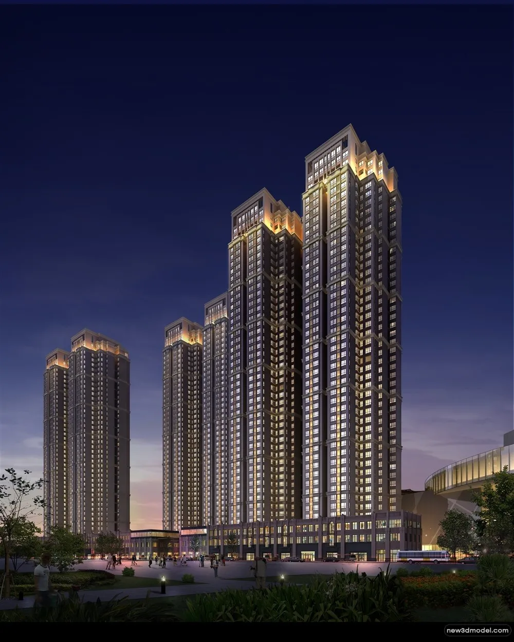 3D Models of Commercial Building – Exterior 3D Scenes – 678 – VRAY