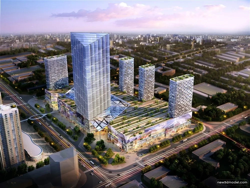 3D Models of Commercial Building – Exterior 3D Scenes – 680 – VRAY