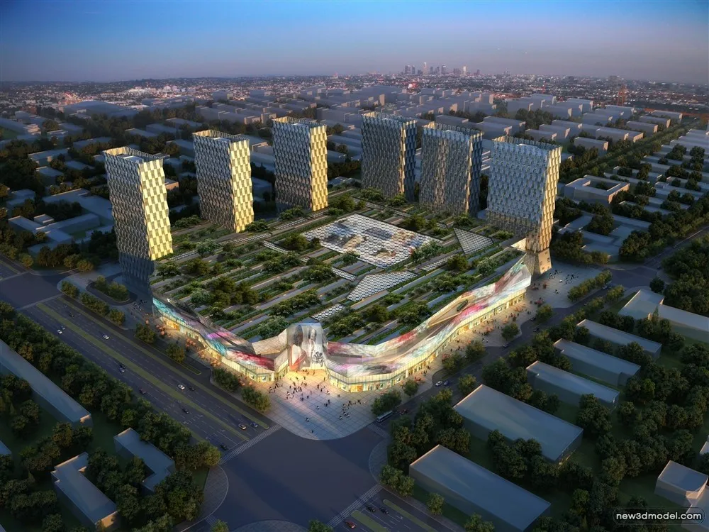 3D Models of Commercial Building – Exterior 3D Scenes – 682 – VRAY