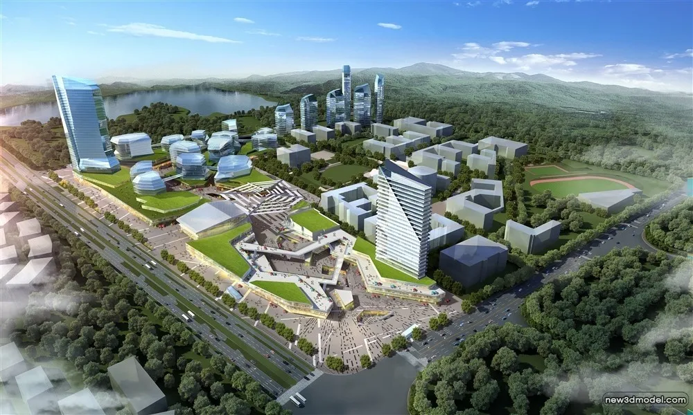 3D Models of Commercial Building – Exterior 3D Scenes – 684 – VRAY