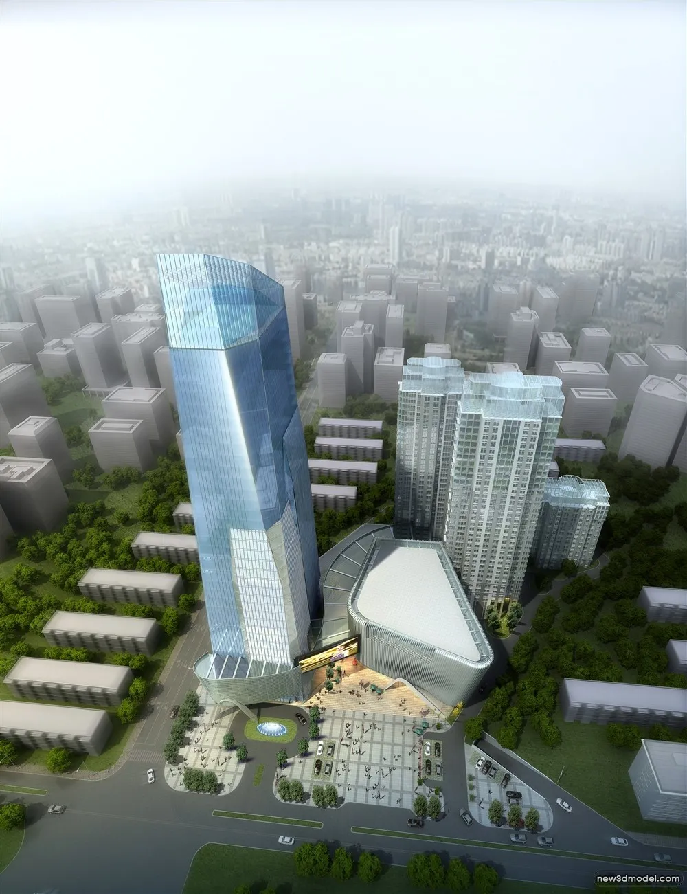 3D Models of Commercial Building – Exterior 3D Scenes – 689 – VRAY