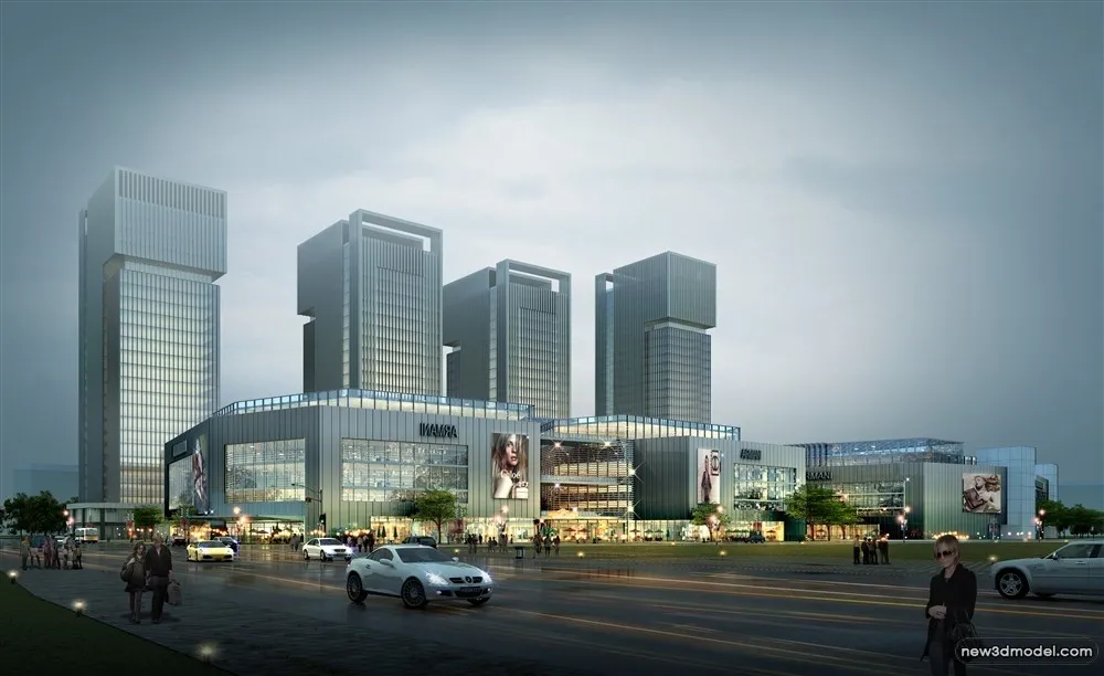 3D Models of Commercial Building – Exterior 3D Scenes – 695 – VRAY