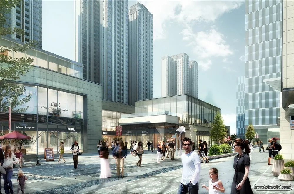 3D Models of Commercial Building – Exterior 3D Scenes – 699 – VRAY