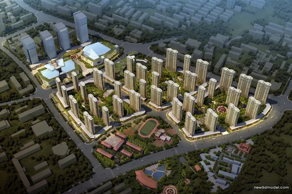 3D Models of Commercial Building – Exterior 3D Scenes – 704 – VRAY