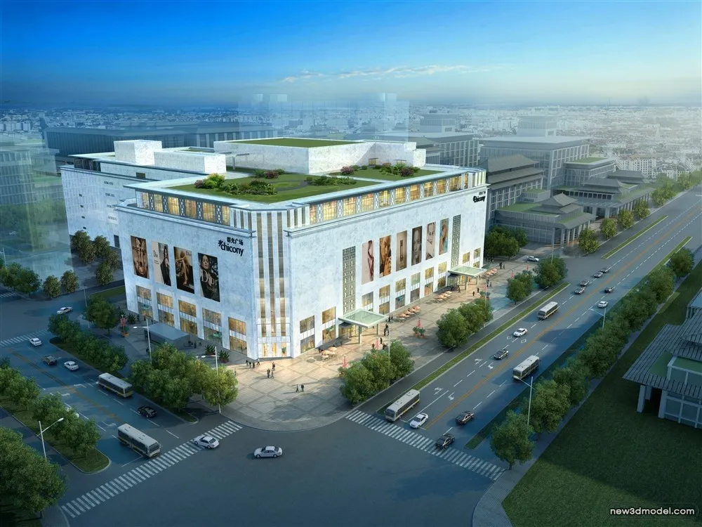 3D Models of Commercial Building – Exterior 3D Scenes – 705 – VRAY