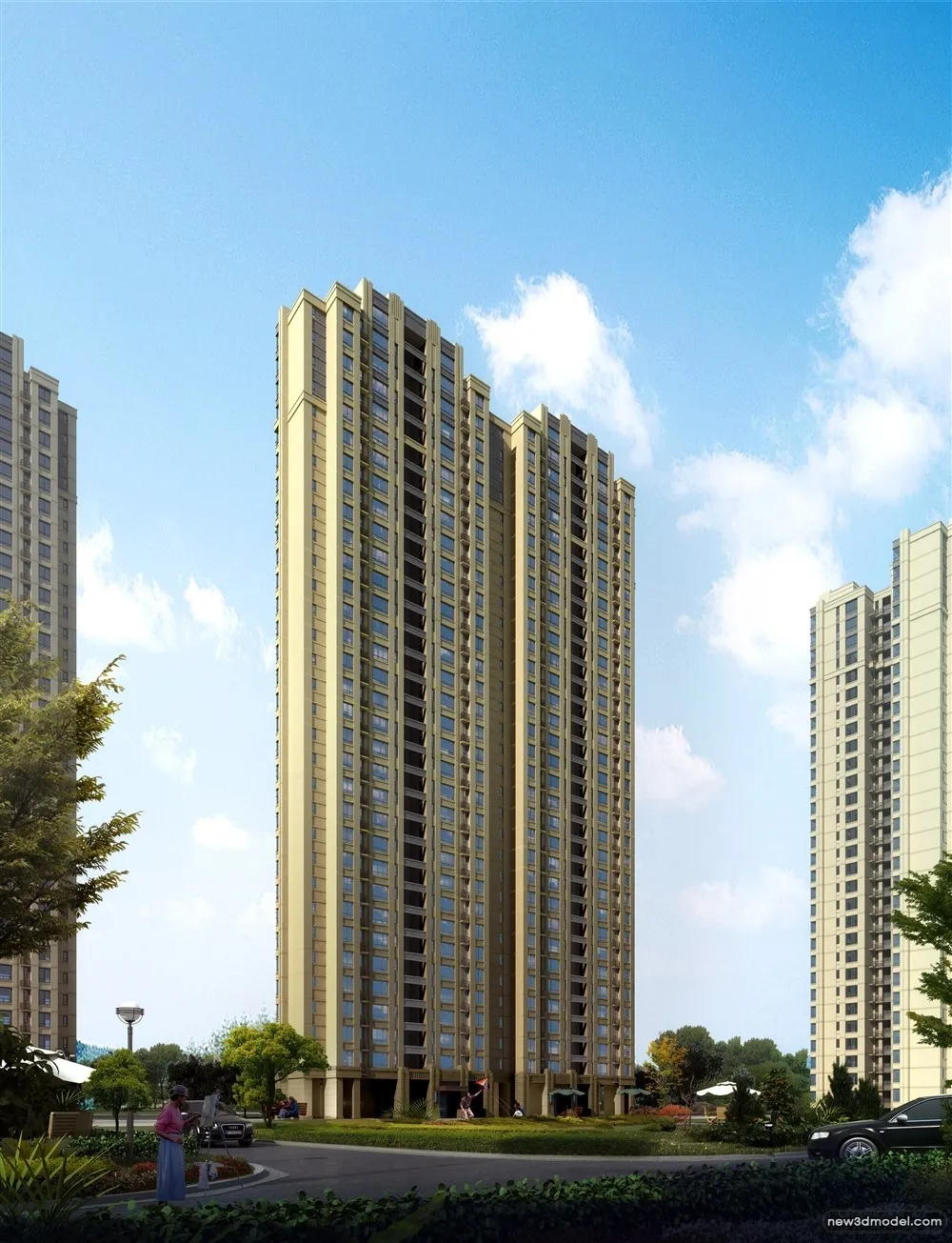 3D Models of Commercial Building – Exterior 3D Scenes – 708 – VRAY