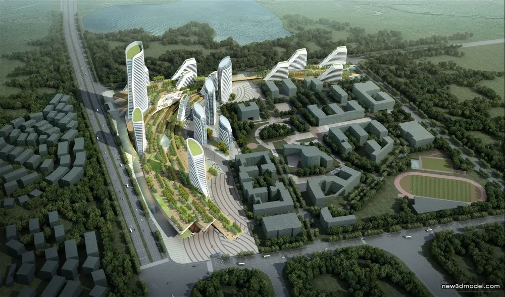 3D Models of Commercial Building – Exterior 3D Scenes – 709 – VRAY