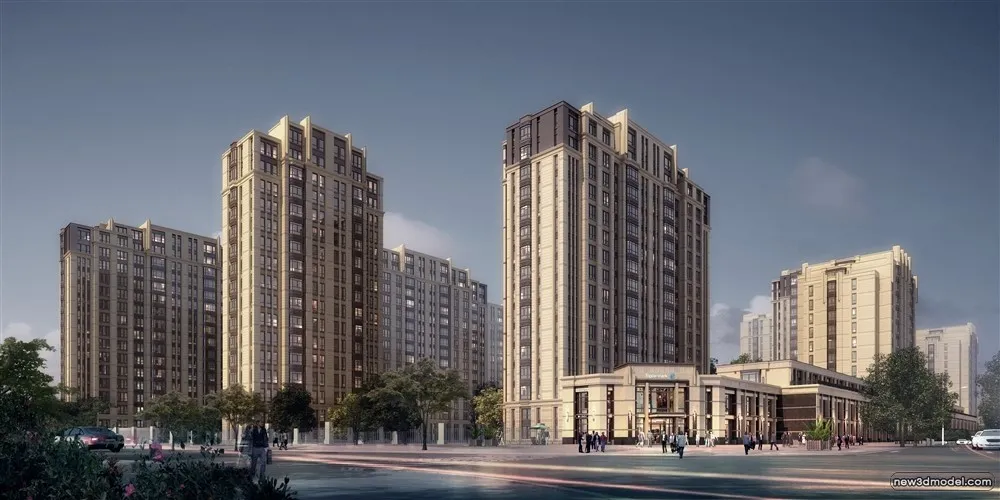 3D Models of Commercial Building – Exterior 3D Scenes – 711 – VRAY