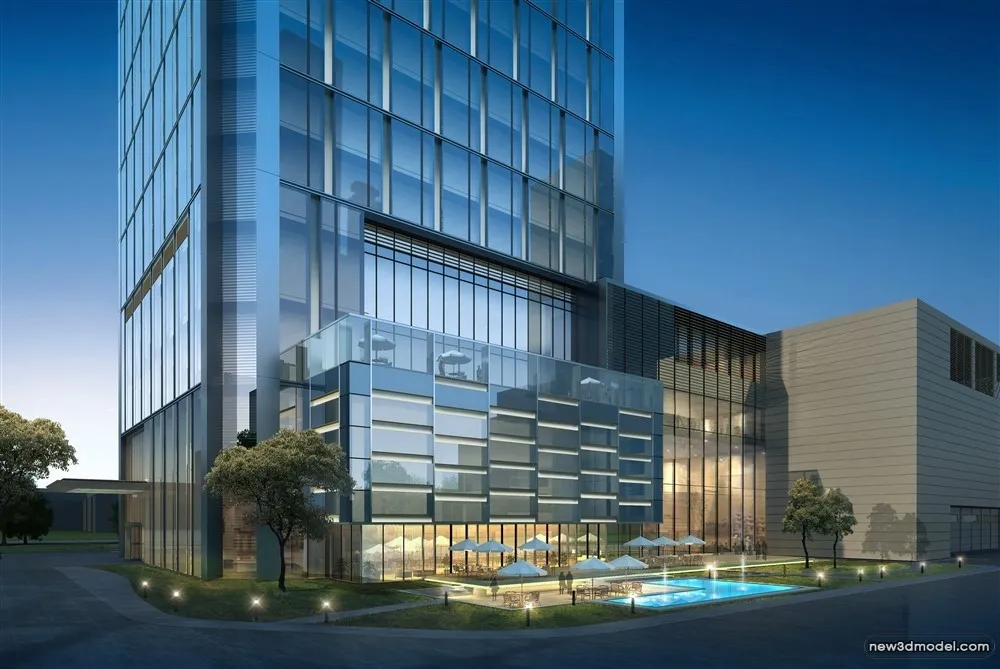 3D Models of Commercial Building – Exterior 3D Scenes – 713 – VRAY