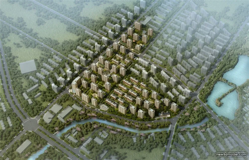 3D Models of Commercial Building – Exterior 3D Scenes – 714 – VRAY