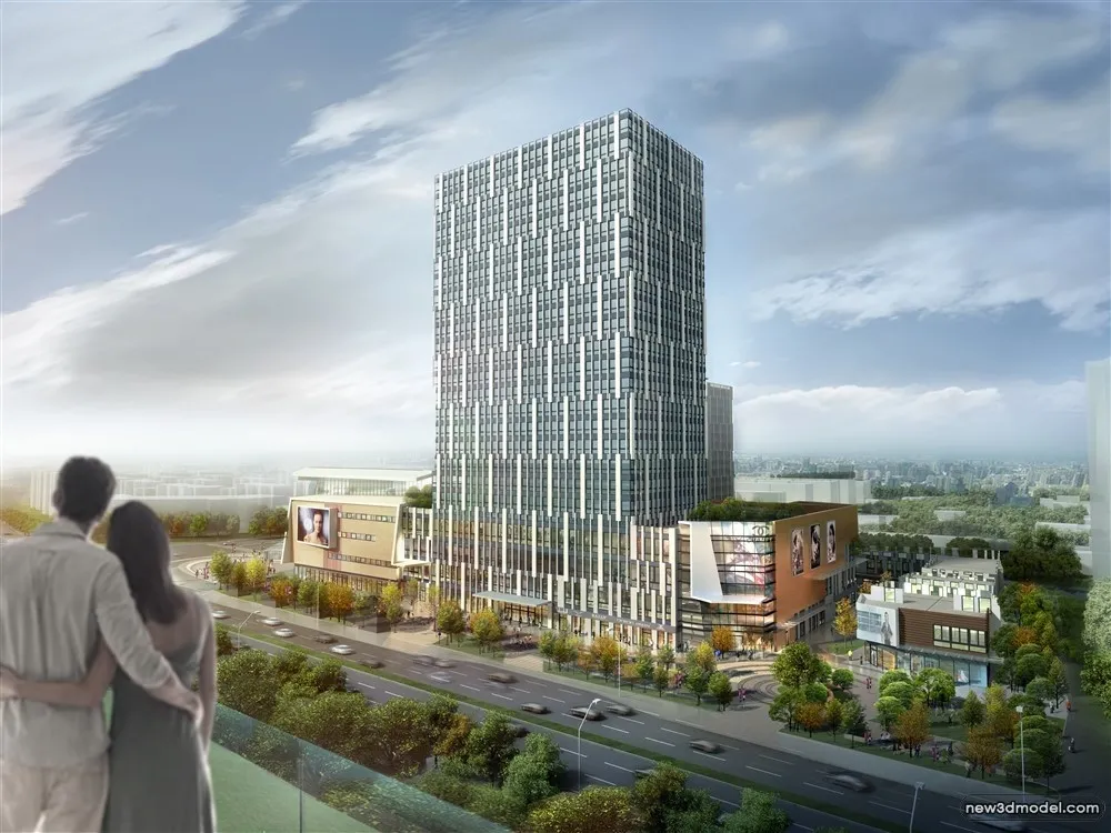 3D Models of Commercial Building – Exterior 3D Scenes – 715 – VRAY