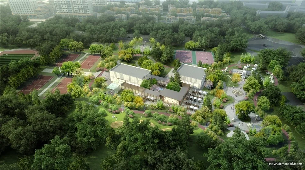 3D Models of Commercial Building – Exterior 3D Scenes – 717 – VRAY