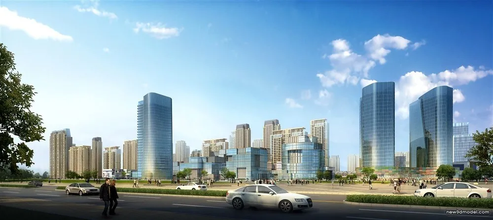 3D Models of Commercial Building – Exterior 3D Scenes – 718 – VRAY