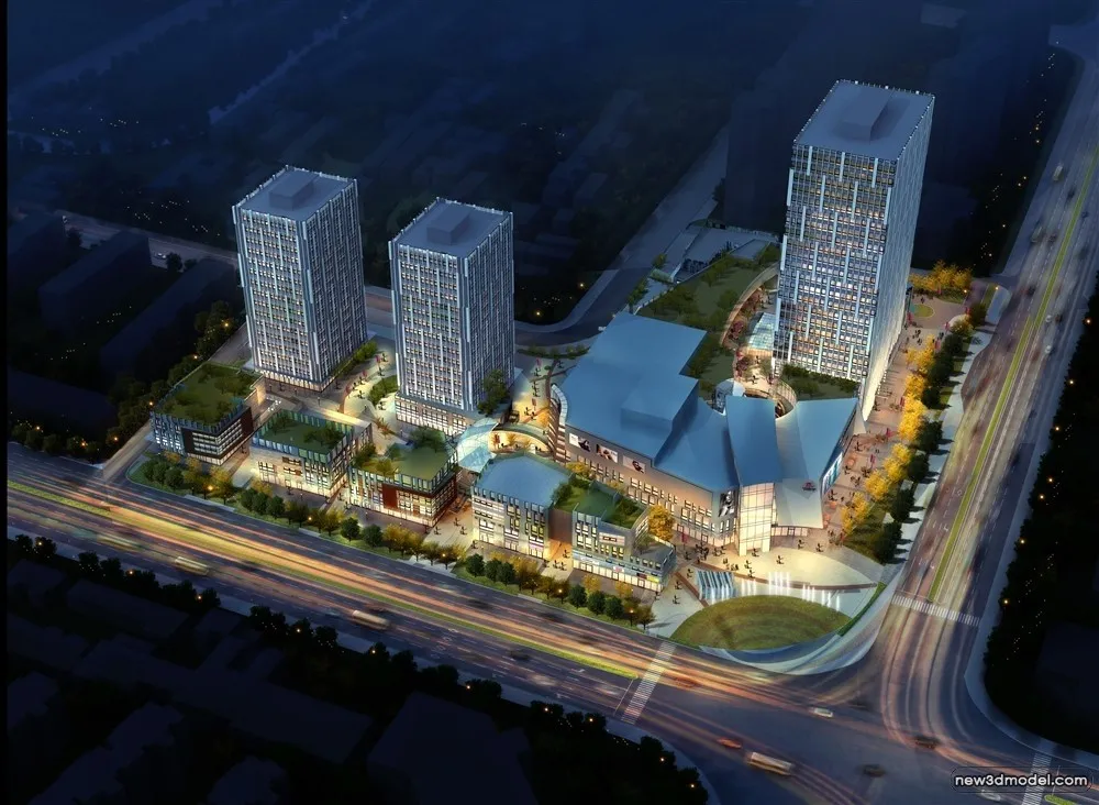 3D Models of Commercial Building – Exterior 3D Scenes – 720 – VRAY