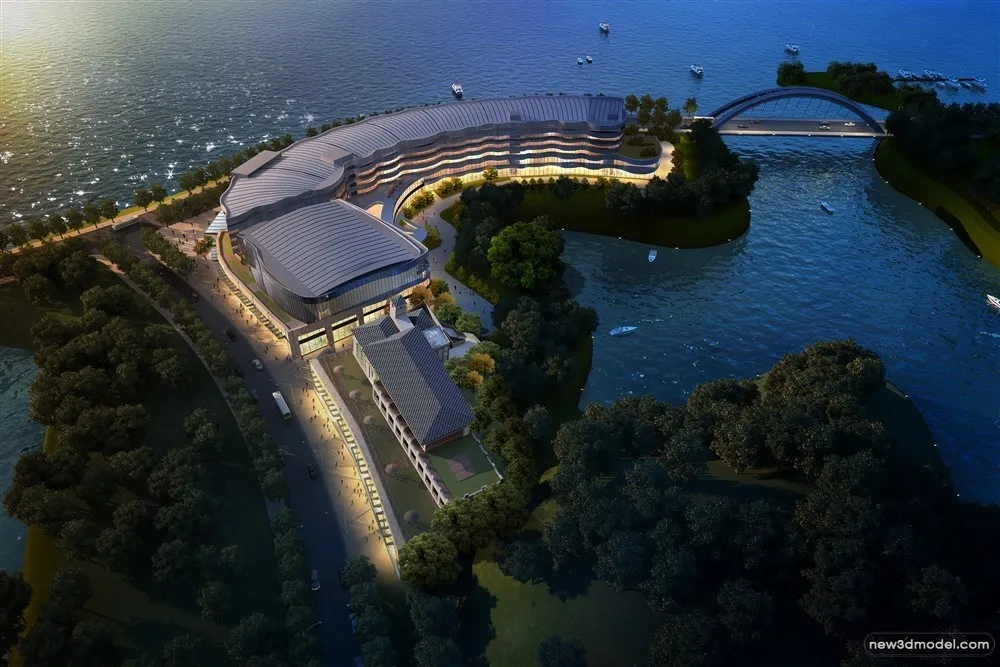 3D Models of Commercial Building – Exterior 3D Scenes – 722 – VRAY