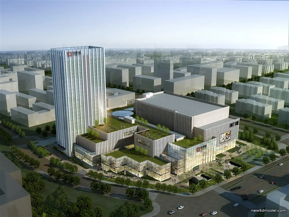 3D Models of Commercial Building – Exterior 3D Scenes – 723 – VRAY