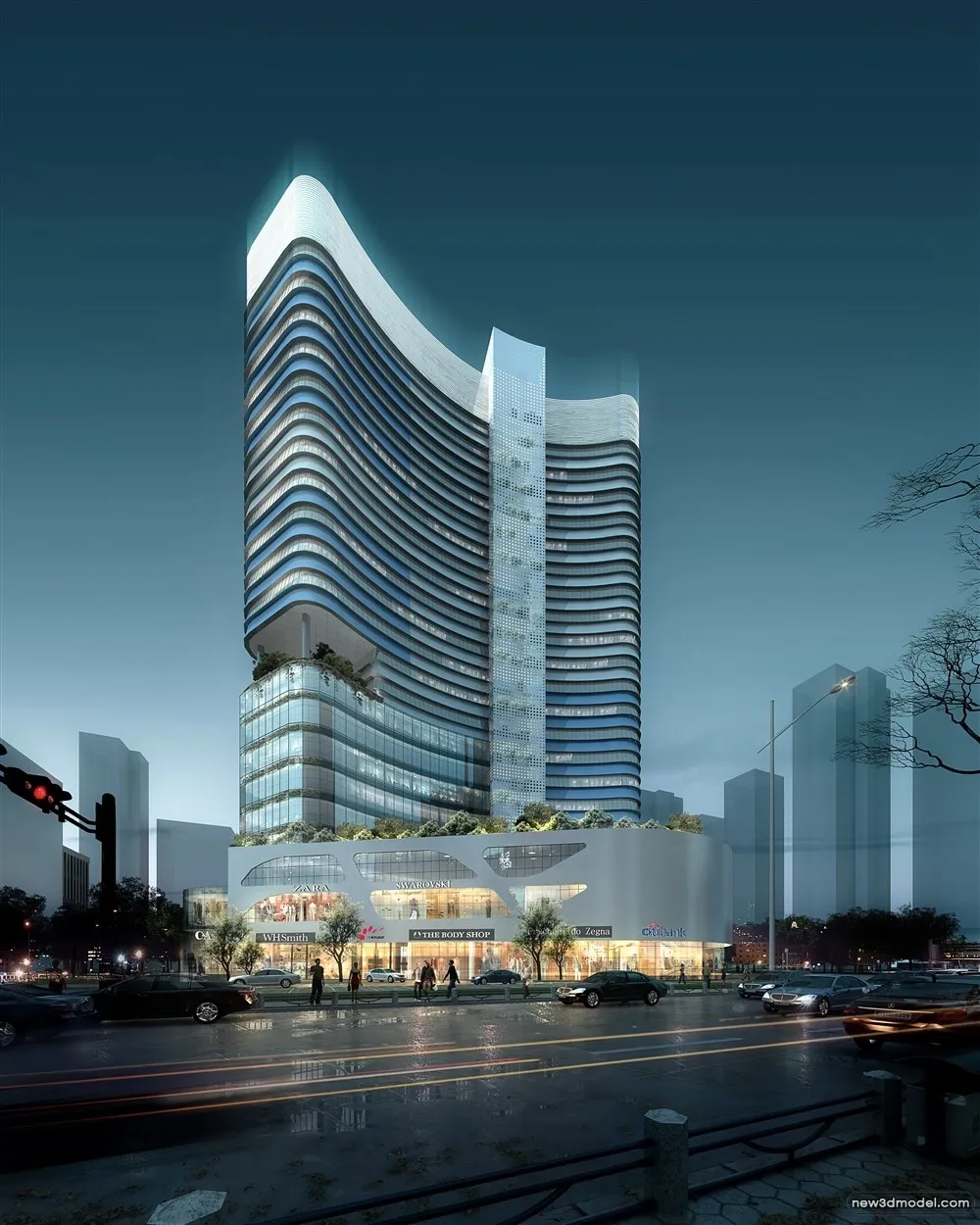 3D Models of Commercial Building – Exterior 3D Scenes – 724 – VRAY