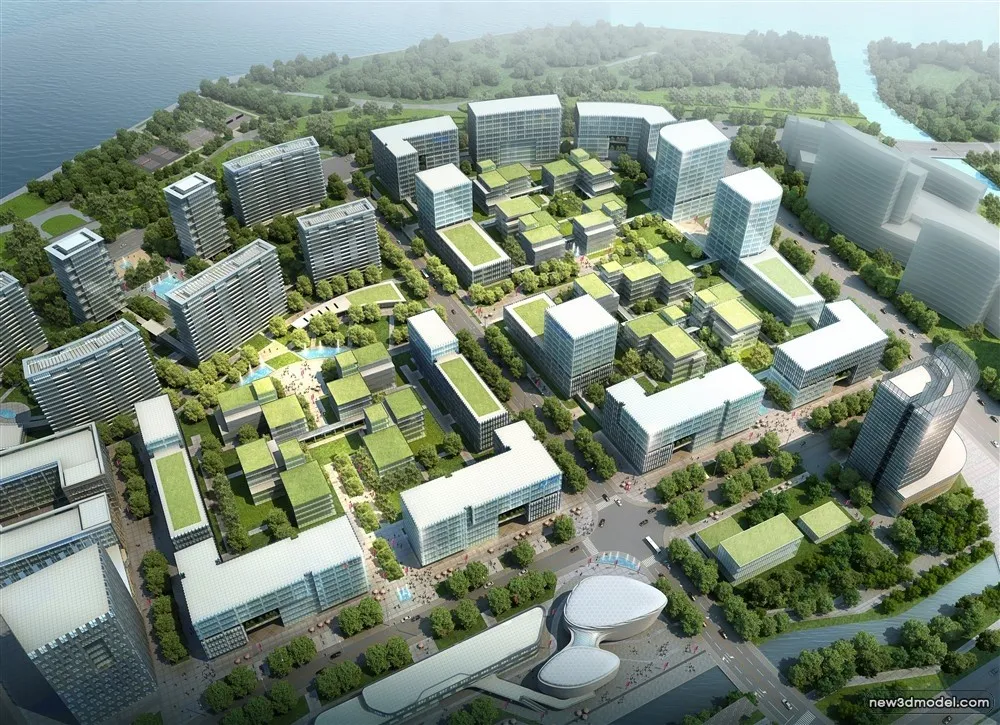 3D Models of Commercial Building – Exterior 3D Scenes – 725 – VRAY